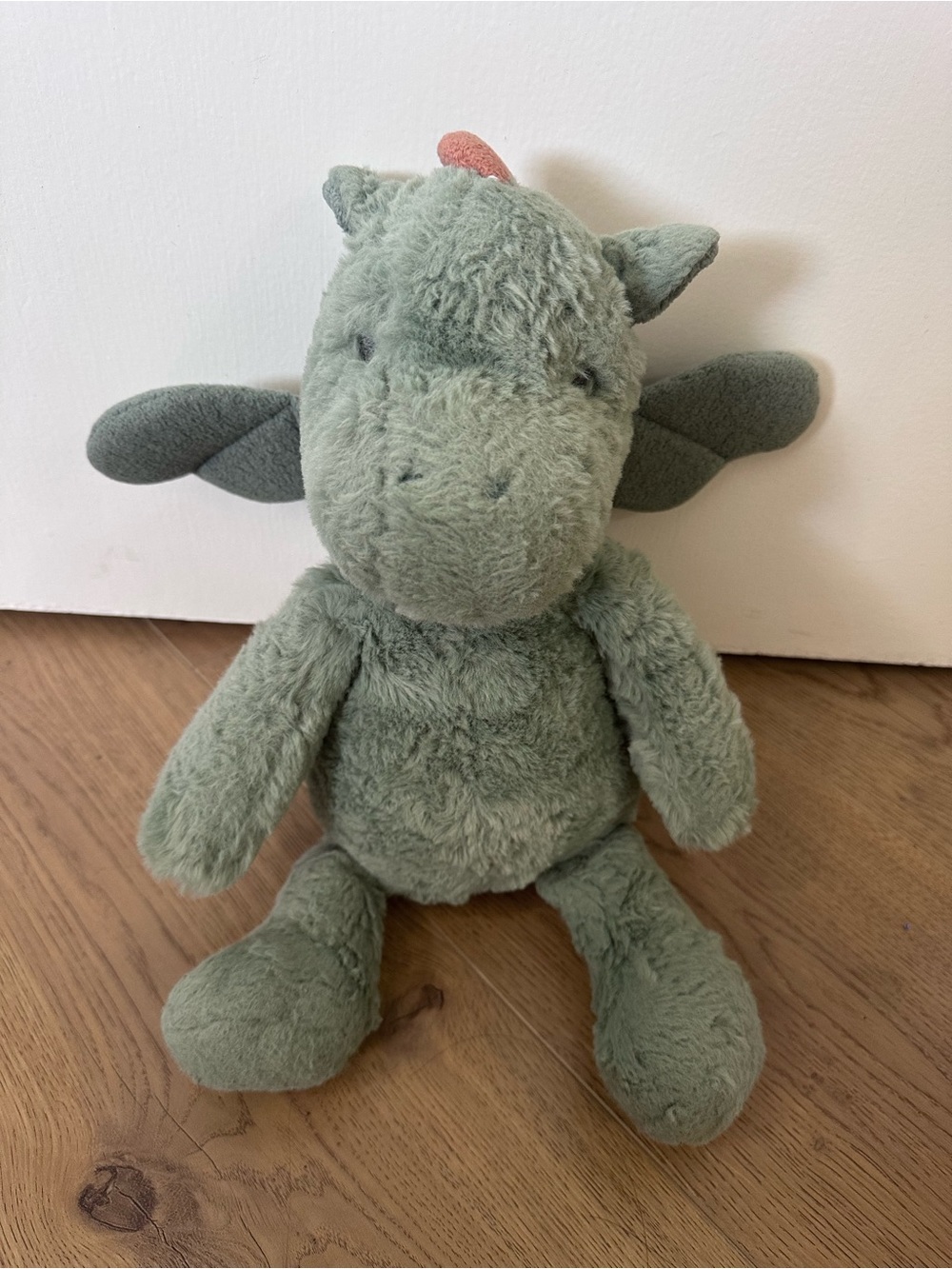 Cloud Island Soft Plush Dragon Plush Green with Orange Scales 14” Stuffed Dragon